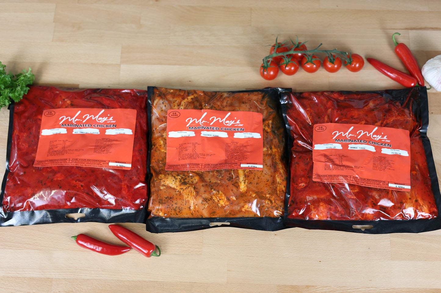 Mr Mays Flavoured Boneless Chicken Thighs (900G)